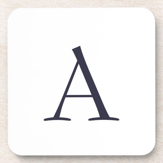 Porta-copo Monograma Moderno Simples Azul Inicial (Frente)