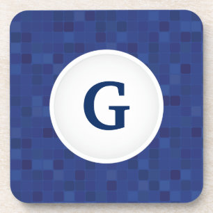Porta-copo Monograma personalizado com padrão de pixel do mos