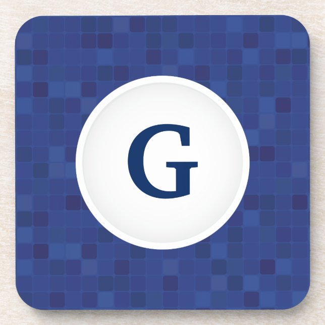 Porta-copo Monograma personalizado com padrão de pixel do mos (Frente)