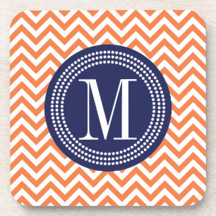 Porta-copo Monograma personalizado de Chevron ziguezague
