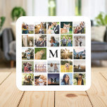 Porta-copo Monograma Personalizado de Colagem de Fotos<br><div class="desc">Crie sua própria porta copos personalizada de colagem de fotos com um monograma personalizado inicial.</div>