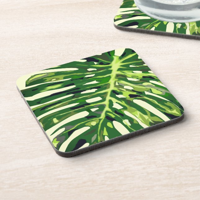 Porta-copo Monstera Leaf Beight Coaster Deixa Verde (Left Side)