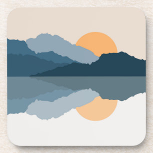 Porta-copo Montanhas azuis no lago