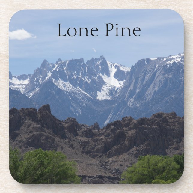 Porta-copo Montanhas de Lone Pine com neve no topo (Frente)