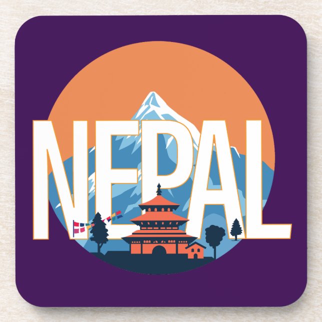 Porta-copo Monte Everest no Templo do Nepal (Frente)