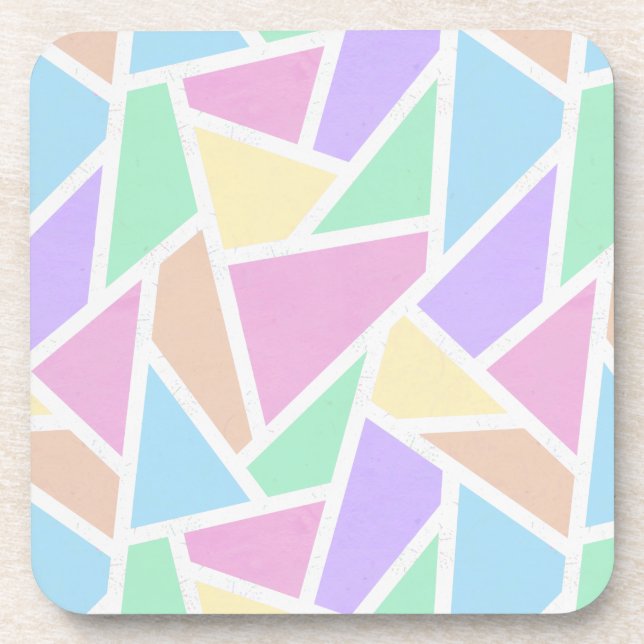 Porta-copo Mosaico arco-íris de pastel (Frente)