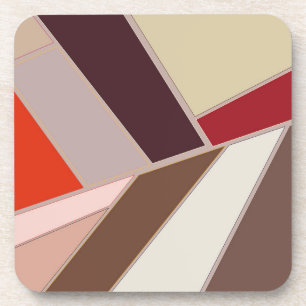 Porta-copo Mosaico, Marrom e Laranja, Abstrato Geométrico Mod