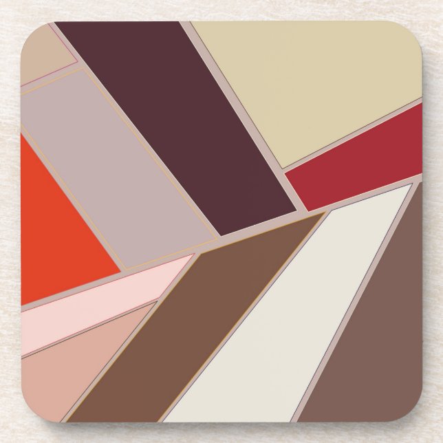 Porta-copo Mosaico, Marrom e Laranja, Abstrato Geométrico Mod (Frente)