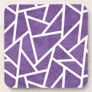 Porta-copo Mosaico roxo e branco