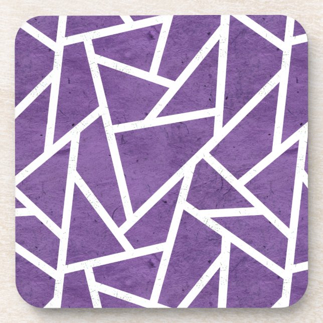 Porta-copo Mosaico roxo e branco (Frente)