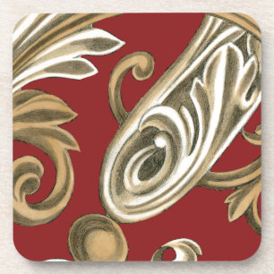 Porta-copo Motif Botânico Elegante com Folhagem de Tan