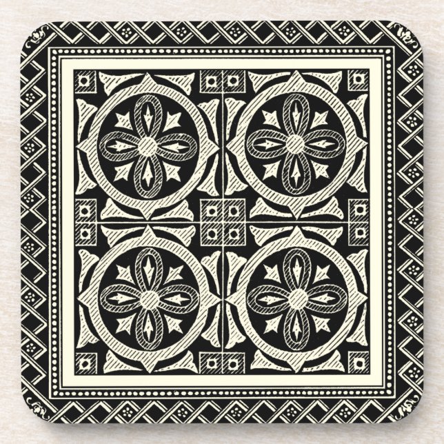 Porta-copo Motif de Mandala Preto e Branco pelo Vision Studio (Frente)