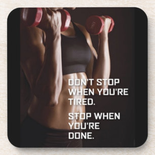 Porta-copo Motivação Gym - Pare quando terminar - Mulher