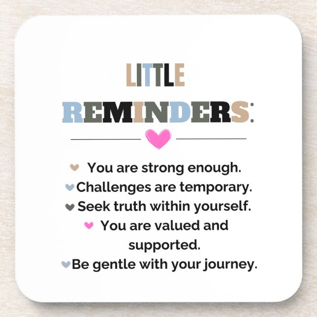 Porta-copo Motivação Inspiracional Oferece pequenos lembretes (Frente)