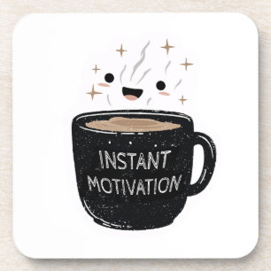 Porta-copo Motivação Instantânea – Xícara de Café Kawaii Fofa