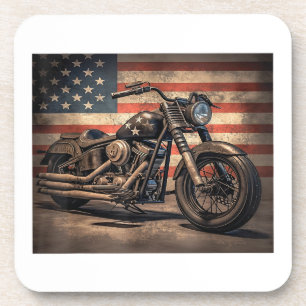 Porta-copo Motorcycle USA Flag Biker