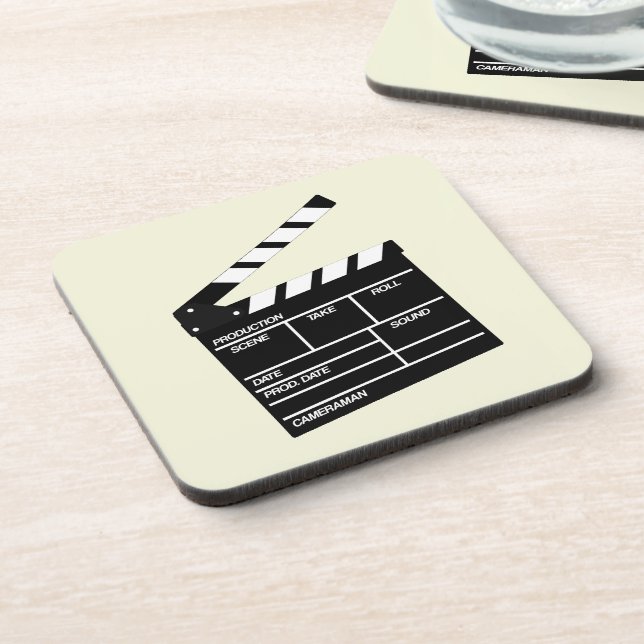 Porta-copo Movie Diretor Cinema Clapper Clapperboard Design (Left Side)