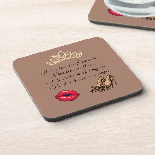Porta-copo Muito Glam Para se Importar – Citação Chic (Left Side)