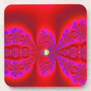 Porta-copo Muito Vermelho com Destaques Roxos