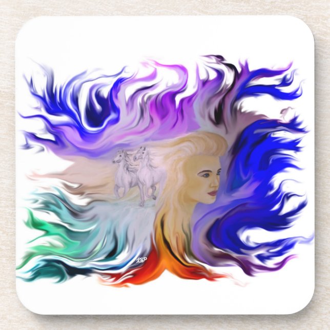 Porta-copo Mulher com Cavalo (Frente)