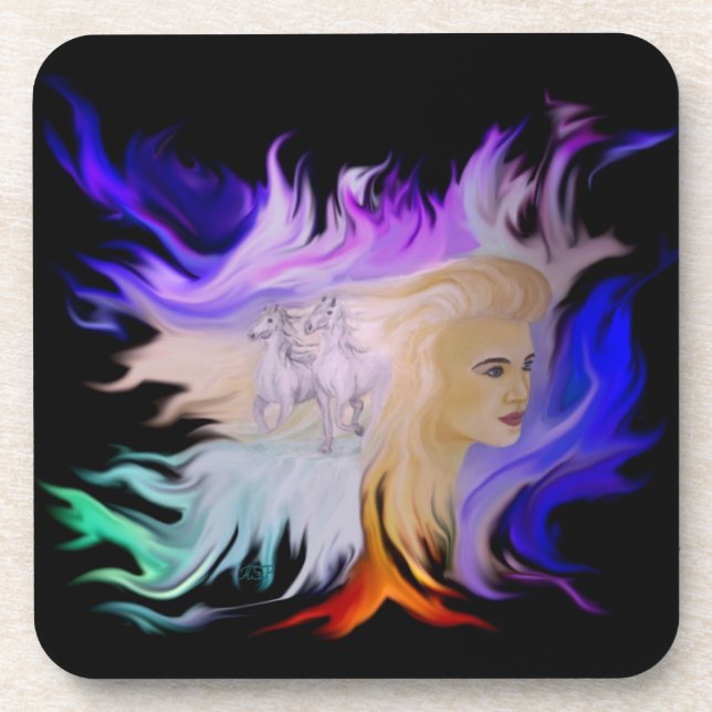 Porta-copo Mulher com Cavalo (Frente)