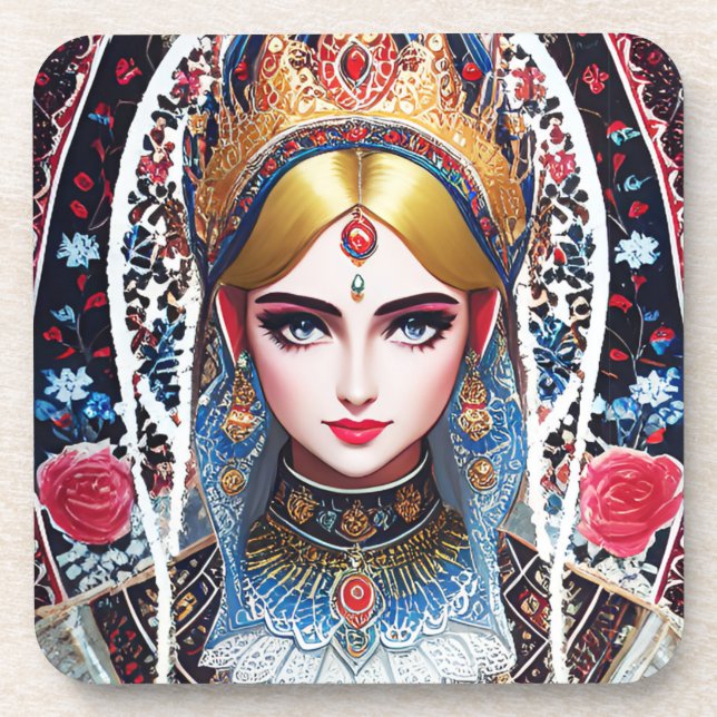 Porta-copo Mulher com Ornamentado Headdress (Frente)