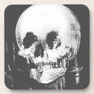 Porta-copo Mulher com Reflexo Crânio de Halloween Espelhada