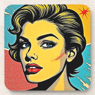 Porta-copo Mulher de Arte Pop Ousada Definida