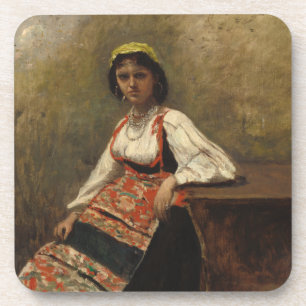 Porta-copo Mulher italiana (La Morieri) por Corot