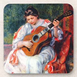 Porta-copo Mulher Tocando a Guitarra por Pierre Renoir