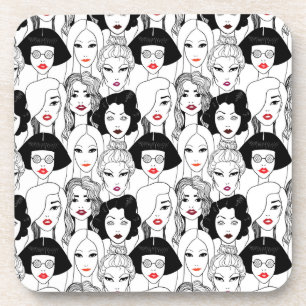 Porta-copo Mulheres com teste padrão do batom