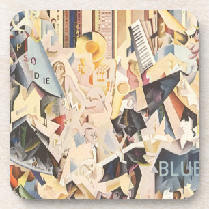 Porta-copo Música do vintage, jazz do art deco, rapsódia no