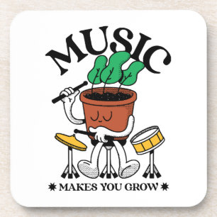 Porta-copo Música Faz Você Crescer Baterista de Planta