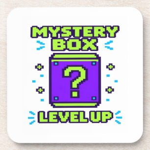 Porta-copo Mystery Box Level Up Retro 8 Bit Pixel Gamer T Shi