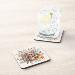 Porta-copo Na moda Happy Fall Pumpkin Flower Buquê Motif