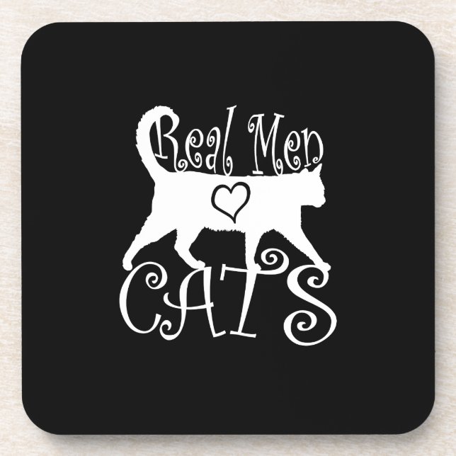 Porta-copo Na moda Real Men Love Cats (Frente)