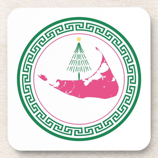 Porta-copo Nantucket Christmas Stroll Ornament w Tree (Frente)