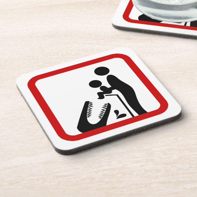 Porta-copo Não alimente o bebê ao sinal de zoológico de croco (Left Side)