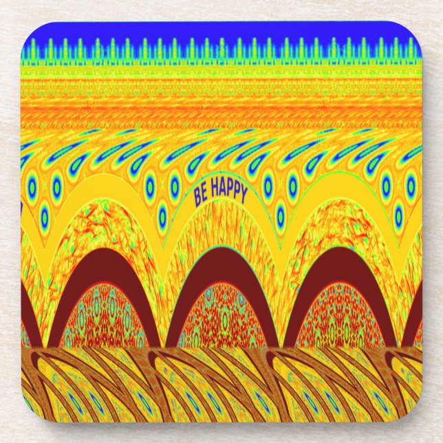 Porta-copo Não se preocupe, seja Impressão de arte feliz (Frente)