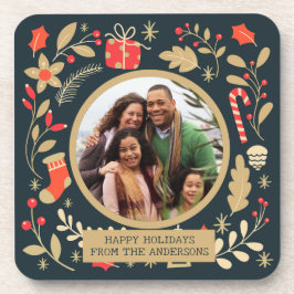 Porta-copo Natais vintages Foto da Família Botânica