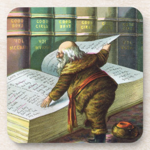 Porta-copo Natais vintages, Santa Claus, Lista Bela