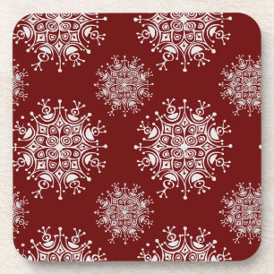 Porta-copo Natais vintages Snowflakes Red Blizzard Padrão