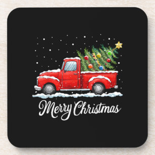 Porta-copo Natal Antigo Feliz Caminhão Vermelho Antigo Ch