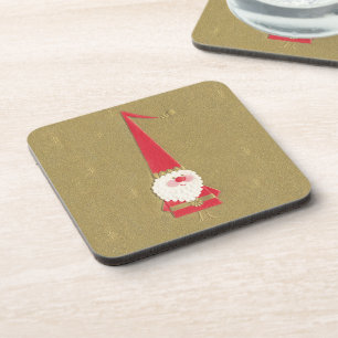 Porta-copo Natal Antigo, Gnomo Fofo Papai Noel em Dourado