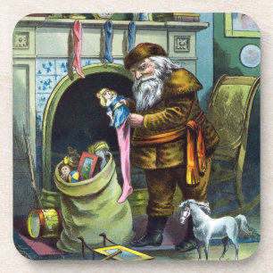 Porta-copo Natal Antigo, Meias do Papai Noel com Brinquedos
