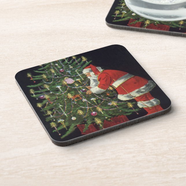 Porta-copo Natal Antigo, Papai Noel com Presentes (Left Side)