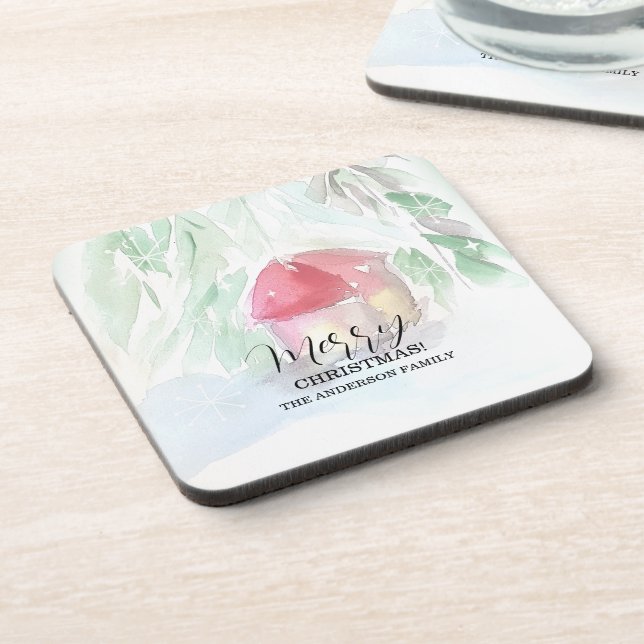 Porta-copo Natal branco da Vila do Campo (Left Side)