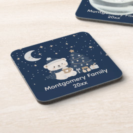 Porta-copo Natal Customizado Meia-Noite | Azul Marinho, Prata