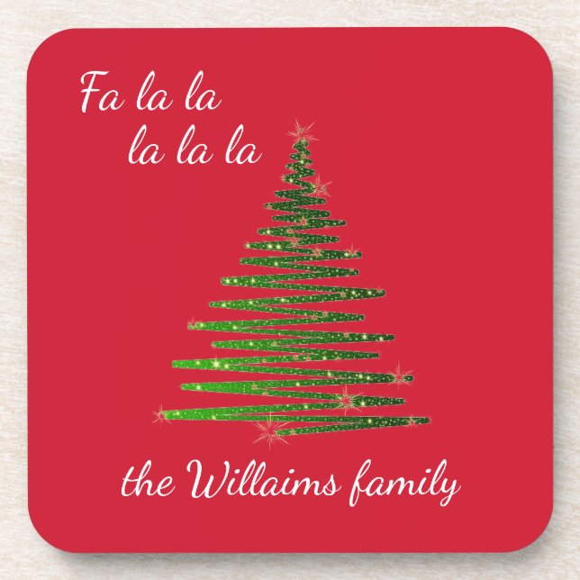 Porta-copo Natal da família personalizada (Frente)