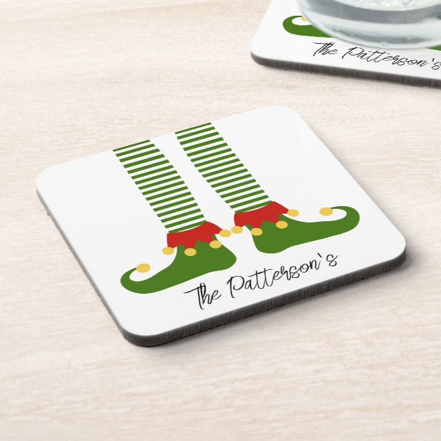 Porta-copo Natal Elf Booties Férias NOME Festivo Divertido (Left Side)